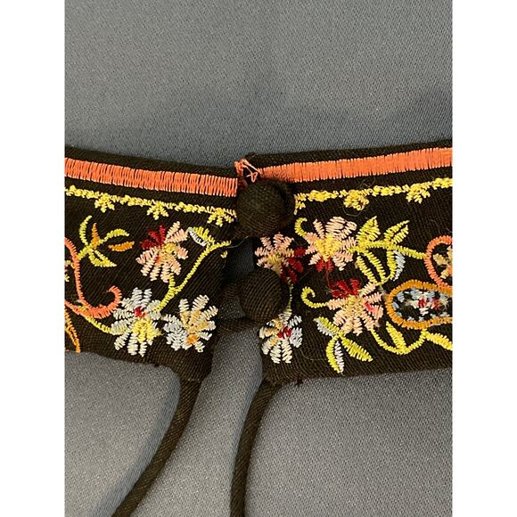 Kenar Halterneck Embroidered Maxi Dress with a Slit on the Left Side Black Sz 16 - Picture 12 of 12